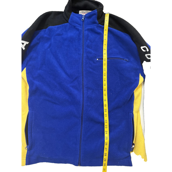 Vintage Nautica Jacket Mens XL Competition Fleece Full Zip Sleeve Made USA 90s - Picture 8 of 9